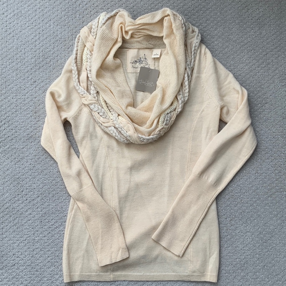 Angel of the North Ivory Cowl Neck Sweater